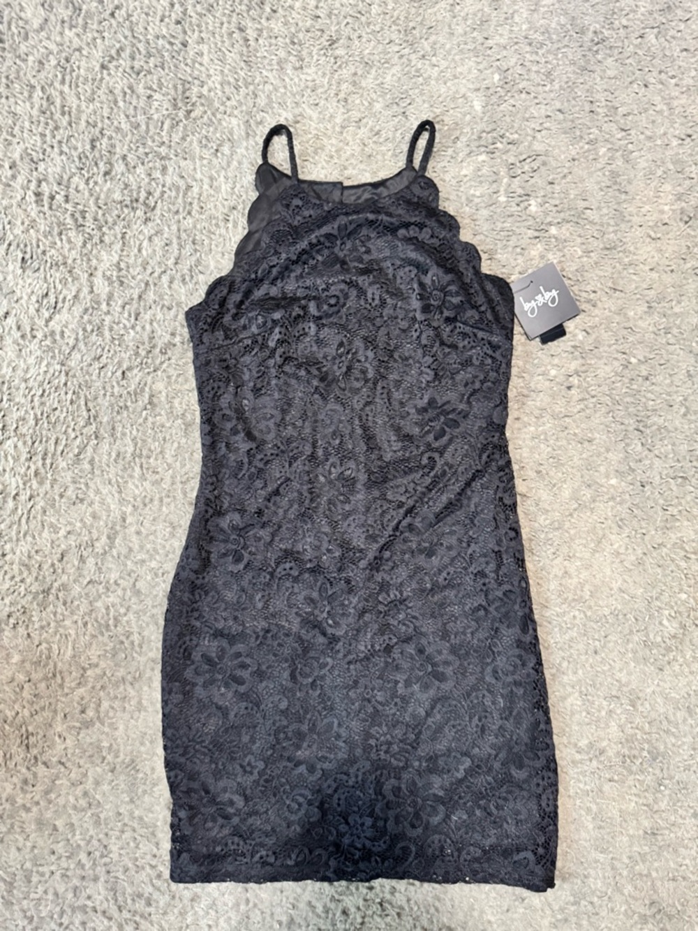 by & by Black Lace Midi Dress size 9